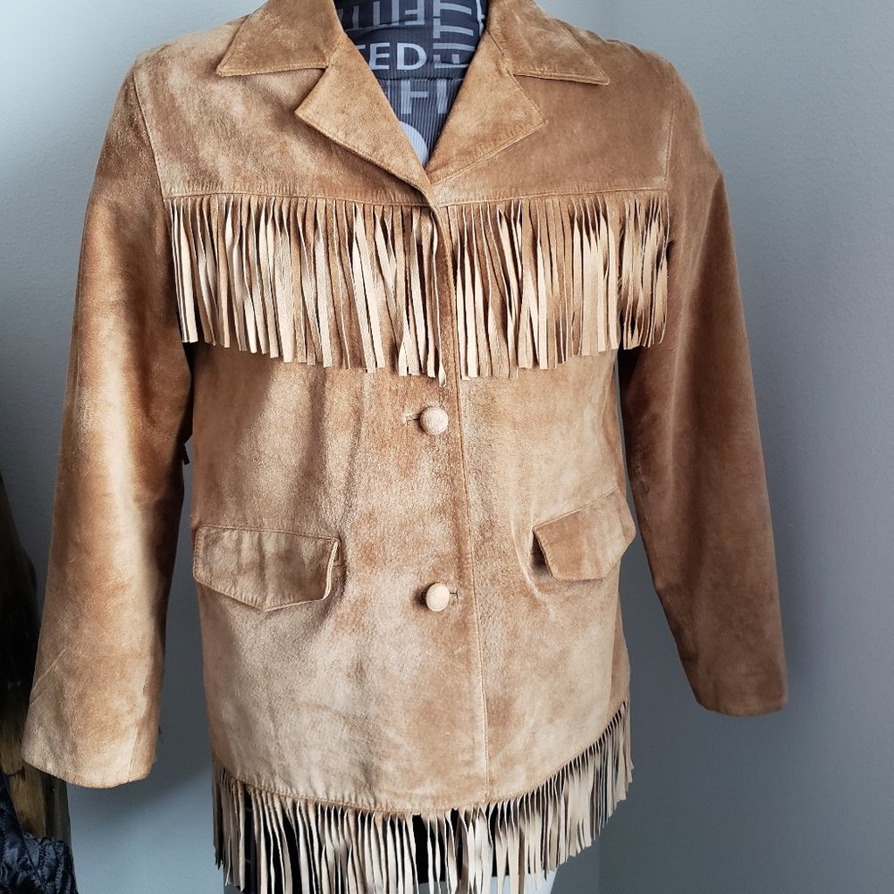Suede Hippie/Cowgirl/Boho/Rock FRINGE LEATHER JACKET